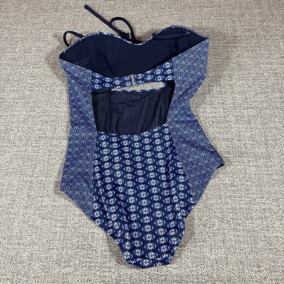 Athleta Tangier Keyhole Cutout Blue Tile Peep 1 Piece Swimsuit Small - Picture 5 of 7